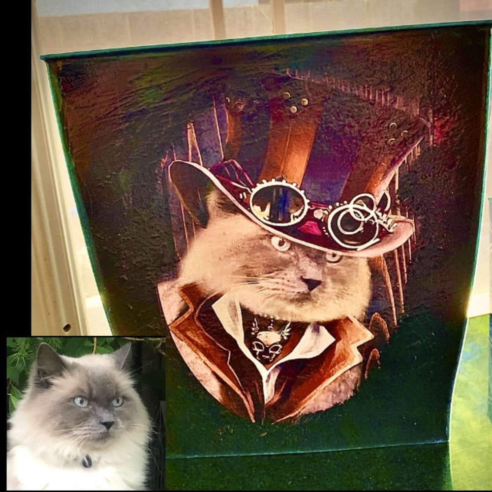 Made to Order / Customized w/Your Pets Face / Trash Bin